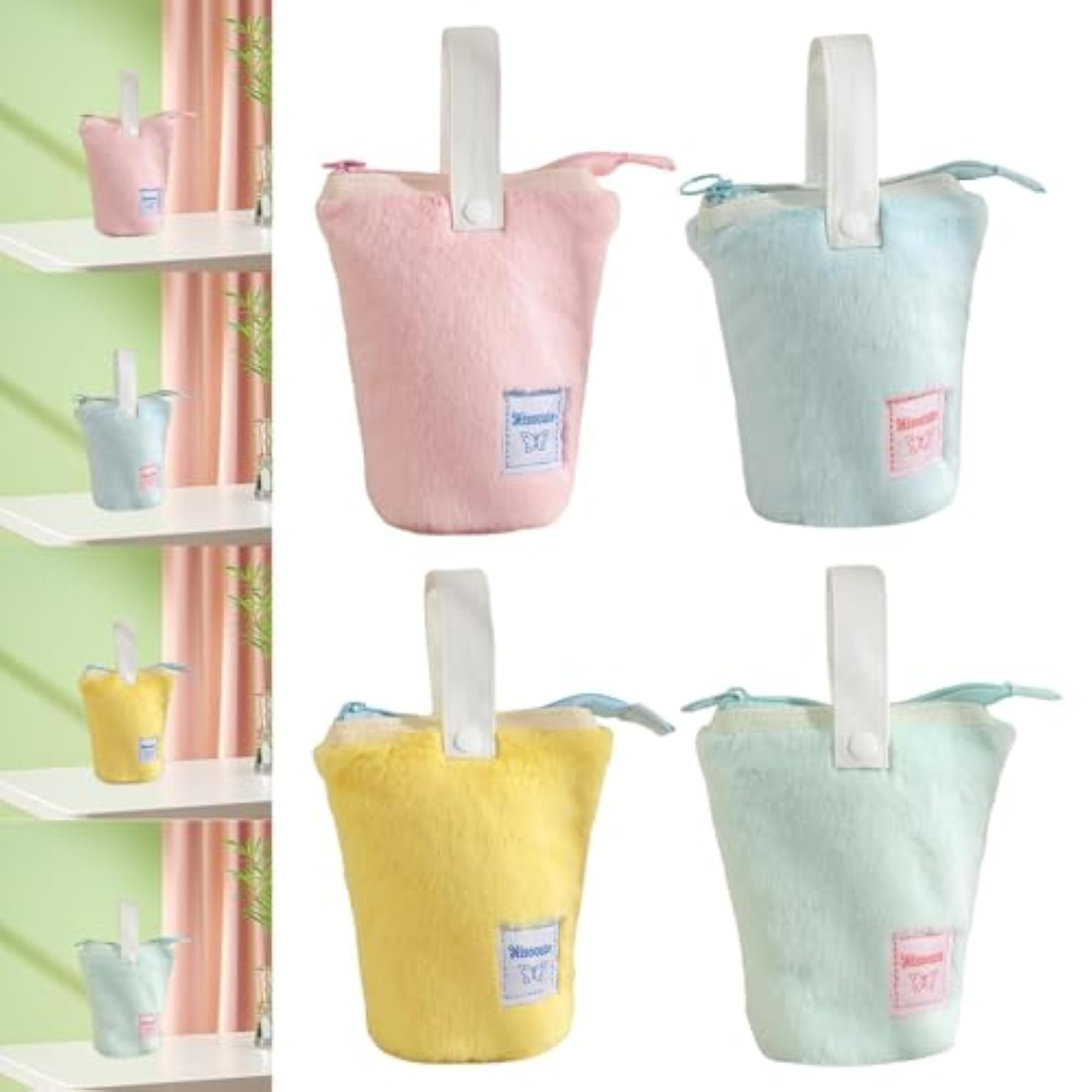 Portable Plush Pencil Case for Adults, Organizer Storage
