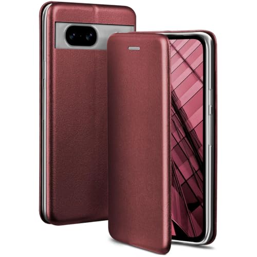 Étui de protection Google Pixel 8a ONEFLOW bordeaux en cuir synthétique fin à rabat