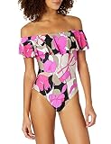 Trina Turk Women's Standard Lynx Off The Shoulder Ruffle One Piece, Multicolor, 8
