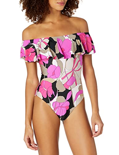 Trina Turk Lynx Off The Shoulder Ruffle One Piece #TOP13