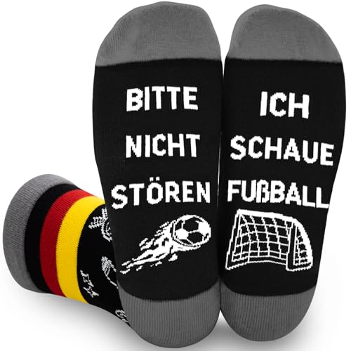 YUNYAKARSA Lustige Geschenke für Männer Fußball Socken WM 2026 Fanartikel Deutschland Fussball Geschenke Jungen Kinder Damen Herren Lustige Socken mit Spruch Geburtstagsgeschenk Weihnachtsgeschenke