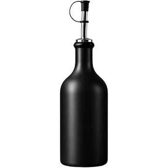 Oil Bottle 500 ml Stoneware Black with Spout and Label Made in Germany