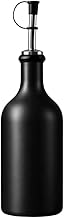 mikken Oil Bottle 500 ml Stoneware Black with Spout and Label Made in Germany