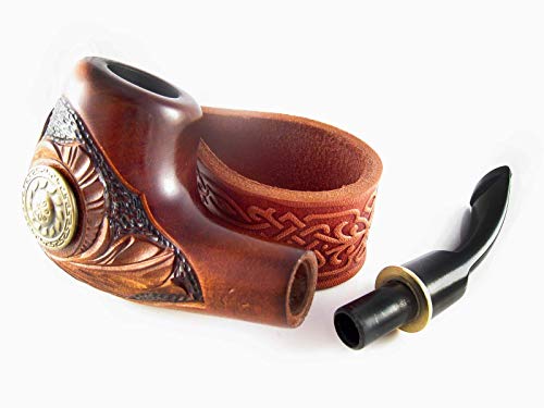 Fashion Decorated Tobacco Pipe\"VIKING\" Smoking Pipe Carved Pear Root Wood Designed for Pipe Smokers - Thumbnail 5