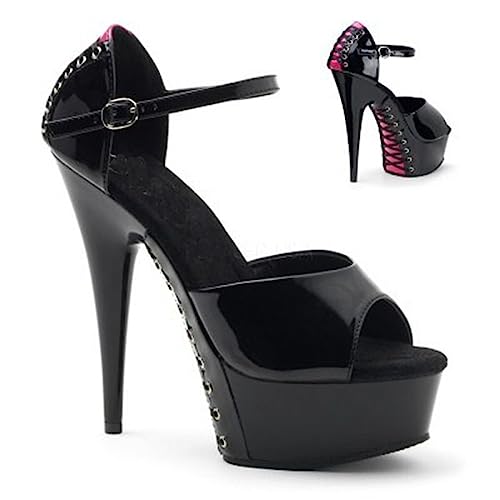 Sandales à talons hauts 15 cm de hauteur avec talon fin et lanières de maintien