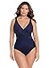 Miraclesuit Women's Swimwear Plus Size Illusionist Crossover Tummy Control V-Neckline Soft Cups One Piece Swimsuit