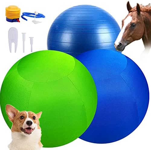 SWYIVY 30" Horse Ball with 2 Covers, Giant Horse Balls for Play for Horses to Play with, Extra Large Equine Training Ball