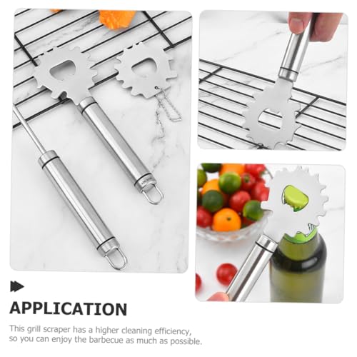 Grattoir nettoyant pour barbecue polyvalent double forme droite verticale - 4