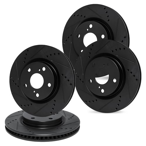 R1 Concepts Front and Rear Brake Rotors Fits 2011-2015 Lexus IS350