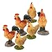 TOYANDONA 6St&uuml;cke H&uuml;hnerfiguren Harz f&uuml;r Garten Dekoration Hahn f&uuml;r DIY Mikrolandschaften Charmante Tierfiguren als Geschenkidee f&uuml;r Freunde