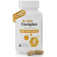 B-100 Complex Vitamins High Potency B-Complex with B1 B2 B3 B6 B12, Biotin & Folate Energy Metabolism & Nervous System Support 50 Tablets