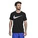 Nike Men's Dry Training Tee Large Swoosh, Black/White