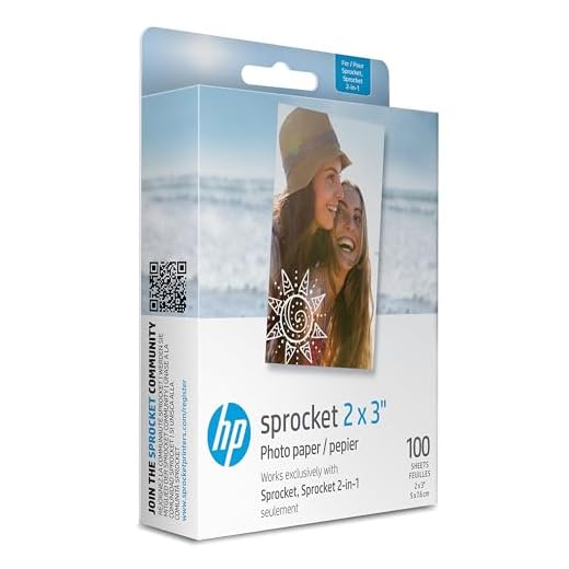 HP Papel fotográfico Zink premium de 5 x 7,6 cm (100 folhas) compatível com impressoras fotográficas HP Sprocket, versão original.