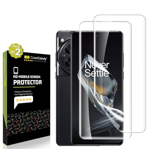 Casecandy® Silicone- (2 Pack) Curved Screen Protector Guard For OnePlus 12 Curved Screen (6.82-inch Screen Size) | OnePlus 12 Screen Guard Film - HD/3 Months Warranty/Fingerprint Working