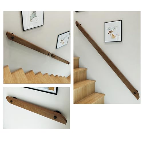 Rampe d'escalier bois 30cm main courante murale support de sécurité intérieur - 8