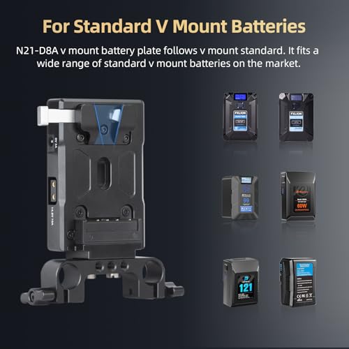Placa de Batería V Mount para Grabación en Exteriores Nitze N21-D8B con USB-C 4