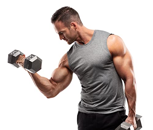 Weider 30 Lb. Cast Iron Hex Dumbbell, Black #TOP1