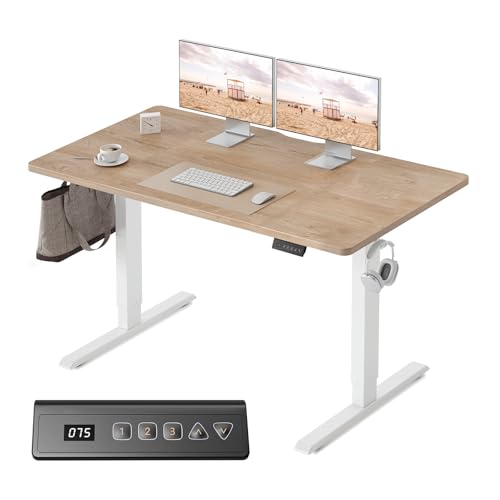 FEZIBO �d�� ���~�f�X�N �X�^���f�B���O�f�X�N ��140cm ���s70cm ����72-118cm �㉺���~�f�X�N �������~���f�X�N �����������[�@�\ �É� �Փˌ��m ���[�t�b�N�t�� pc �I�t�B�X�f�X�N �e�����[�N standing desk �z���C