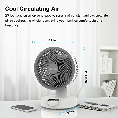 Busypiggy Air Circulator Fan - 8 Inch Small Desk Fan, Quiet Oscillating Fan, Personal Fan With Timer, With Remote Control Function And 3 Speeds Suitable For Bedroom, Home, Office #TOP6
