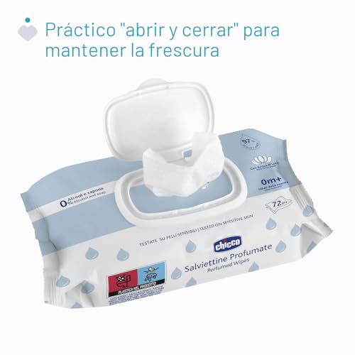 Miniatura 3 de Chicco Toallitas Multiuso Para Bebés Con Clip - Sin Alcohol, Perfumadas, Adecuadas Para Pieles Sensibles - Megapack De 864 Unidades, 12 Paquetes De 72 Cada Uno