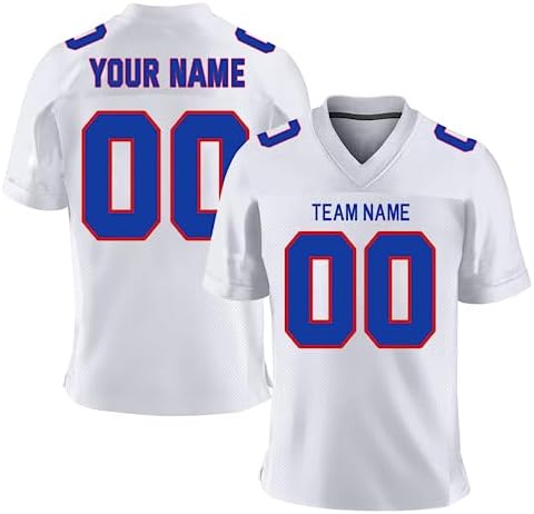Custom Football Jersey Personalized Your Team Name and Number Shirt Design Your Own Team Name Number for Men/Women/Youth