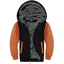 ZITY Boys Zip Up Hoodie Fleece Jacket Kids Sherpa Lined Sweatshirts Outerwear Unisex Warm Winter Coat 6-15 Years Old