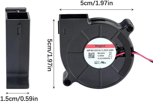 Compatible For Sunon 3D Printer Blower Fan 5015 24V 0.41A Double Bearing Fan Centrifugal DC Cooling Turbo Fan 5015S for voron Stealthburner