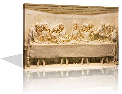 House Decorations Living Room Christian Pictures for Wall The Last Supper Paintings on Canvas Santa Cena de Jesus Cuadro Wall Art Modern Artwork Home Decor Framed Stretched Ready to Hang(16''x24'')