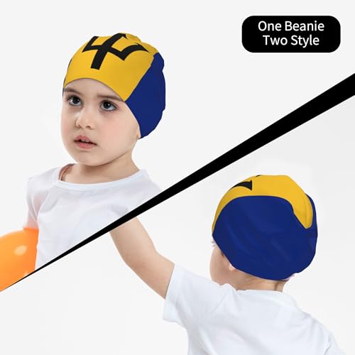 Flag of Barbados Children Hip Hop Knitted Hat Kids Elastic Leisure Knit Cap Warm Sleep Beanies Black4