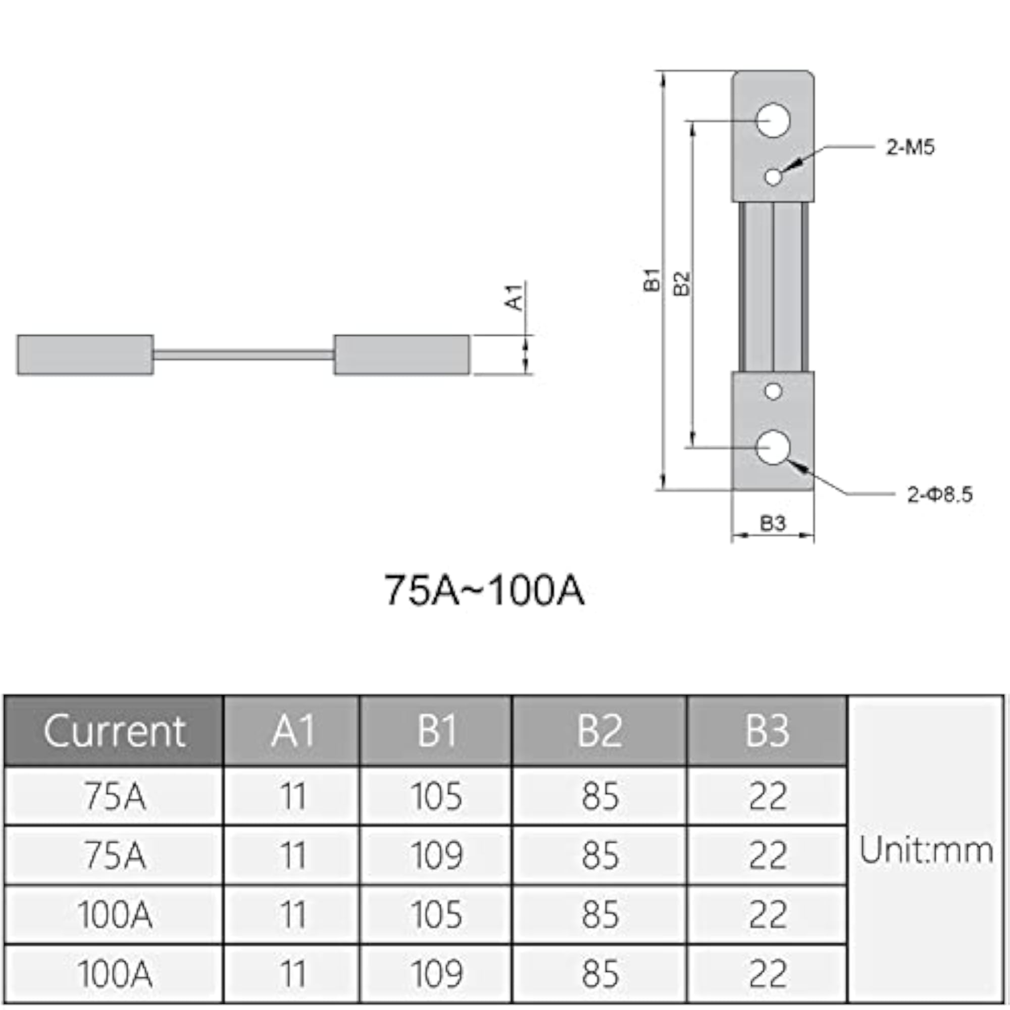 75A DC Current Meter Shunt Resistor for Ammeter