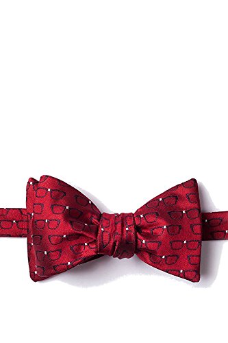 Men's Microfiber Eye Glasses Four Eyes Optometrist Doctor Butterfly Self Bow Tie (Red) #TOP20