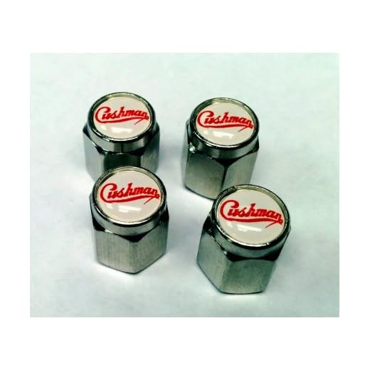 Cushman Scooter Truckster Silver Eagle Valve Stem Caps (Chrome - Four)