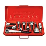 Rothenberger Tee Extractor Set for 1/2', 5/8', 7/8', 1-1/8' Pipes with Double Prism Support and Ground Collaring Hooks - 4-Pack - 22124