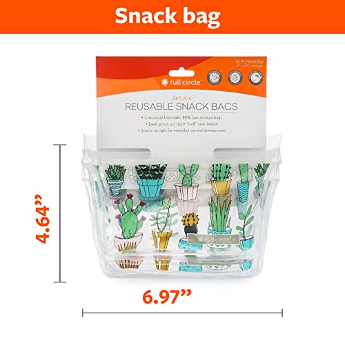 Sacs réutilisables snack lavables Ziptuck au design Cactus Party étanche