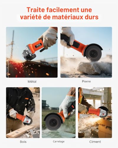 VEVOR Meuleuse d'Angle Électrique 114 3 mm 4 12000 trmin Disque Non Inclus - vue 8