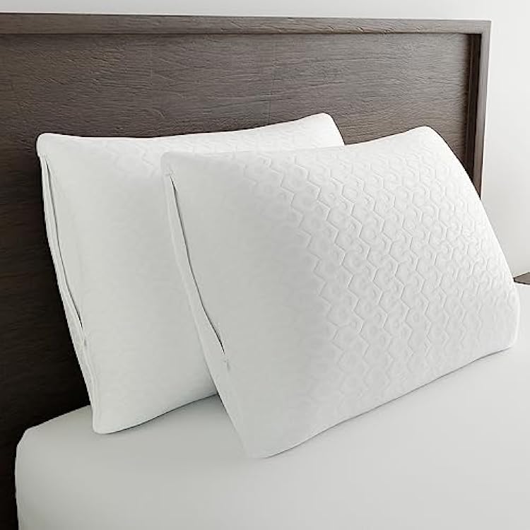 AllerEase Platinum Allergy Defense Particles Proof Temperatur Balancing Luxurious Plush Fabric Machine Washable Durable Zippered Pillow Protector, Standard/Queen Size, White