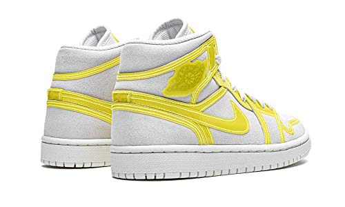Nike Women's WMNS Air Jordan 1 Mid Lx Opti Yellow, Off White/Opti Yellow/White, 8W