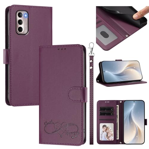 �X�}�z�P�[�X �Ή��@�� for Motorola Moto G Stylus 2022 4G �X�}�z�P�[�X�y�J�[�h�E�������[�X���b�g�t�� �E�H���b�g�f�U�C�� �t���b�v�X�^���h �����h�~�@�\�zViolet