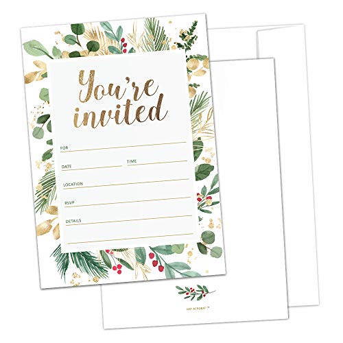 Holiday Party Invitations by Hat Acrobat | Christmas Party Invites, Pack of 25
