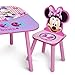 Delta Children - Disney Minnie Mouse Kids Table and Chair Set 3- Piece Set (2 Chairs Included) - Ideal for Arts & Crafts, Snack Time, Homework & More, Pink