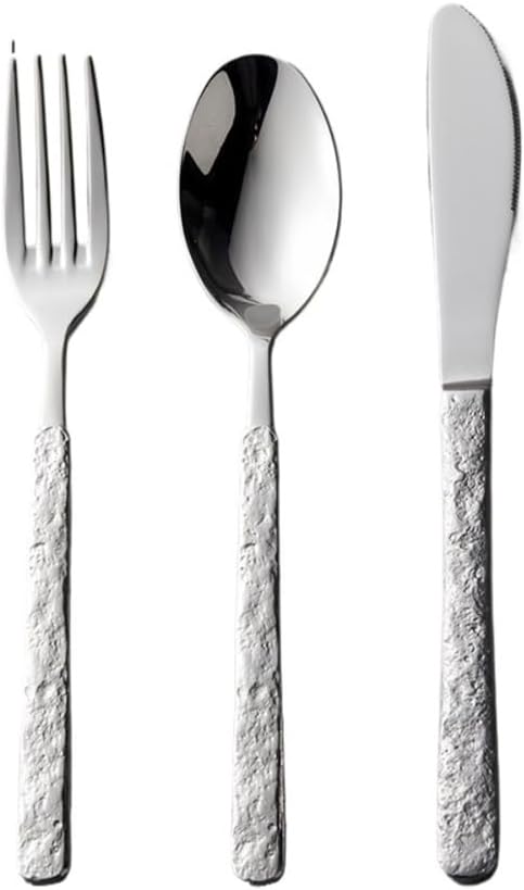 Cooking Spoons 3pcs 304 Stainless Steel Knife, Fork and Spoon, Serving Spoon