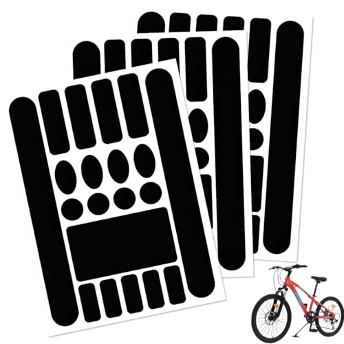QEDBOJE 3 Pezzi Adesivi Protettivi Telaio in Carbonio – Pellicola Protettiva per Telaio MTB Nero