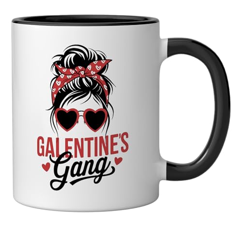 Galentine's Day Galentine Gang Women Friends Girls Besties Ceramic Mug, Black/White by Celebrate Galentine's Day with Valentines Friends - Used condition - Image 2