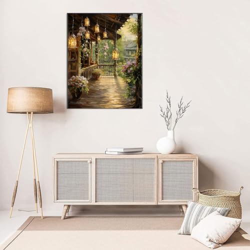 Kits de ponto cruz com estampa de paisagem – Kits de ponto cruz para iniciantes e adultos com dimens