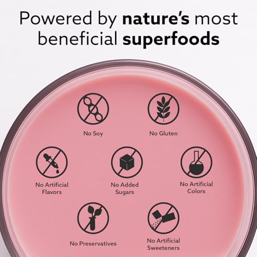 INVIGOR8 Superfood Grass Fed Whey Protein Isolate Shake Natural Strawberry Gluten-Free and Non GMO Meal Replacement with Probiotics and Omega 3 (645g) - Thumbnail 5