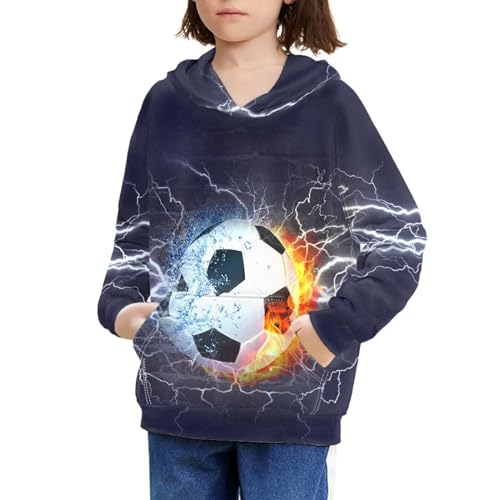 Lighting Soccer Hoodies for Girls Boys Kids Long Sleeve Hooded Sweatshirt with Pockets Casual Pullover Tops S-XL4