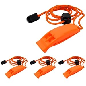 Ermenlifiqq 4 Stück Notfallpfeife, Signalpfeife, Trillerpfeife Laut Notfall, Laute Pfeifen für Notsignale, Outdoor für Wandern & Camping, leicht zu tragen am Schlüsselring oder Umhängeband