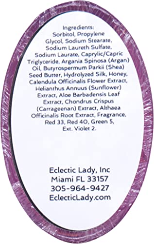 Eclectic Lady Lilac Shampoo Soap Bar With Pure Argan Oil, Silk Protein, Honey Protein And Extracts Of Calendula Flower, Aloe, Carrageenan, Sunflower - 4 Oz Bar #TOP4