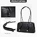 Peacocktion Swing Zip Shoulder Bag for Women Vegan Leather Trendy Hobo Purses Handbags for Everyday Travel Black