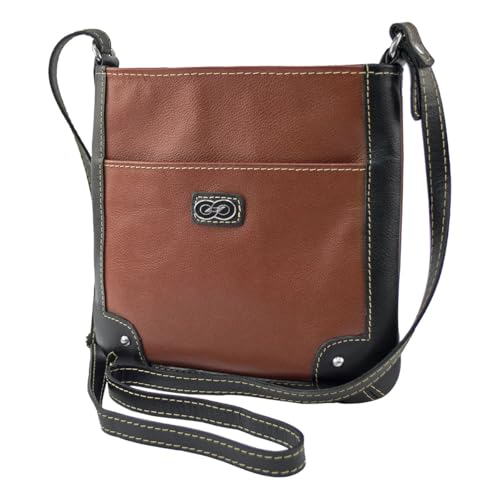 Bolsa Tiracolo Feminina MONZA em Couro (Pinhão)